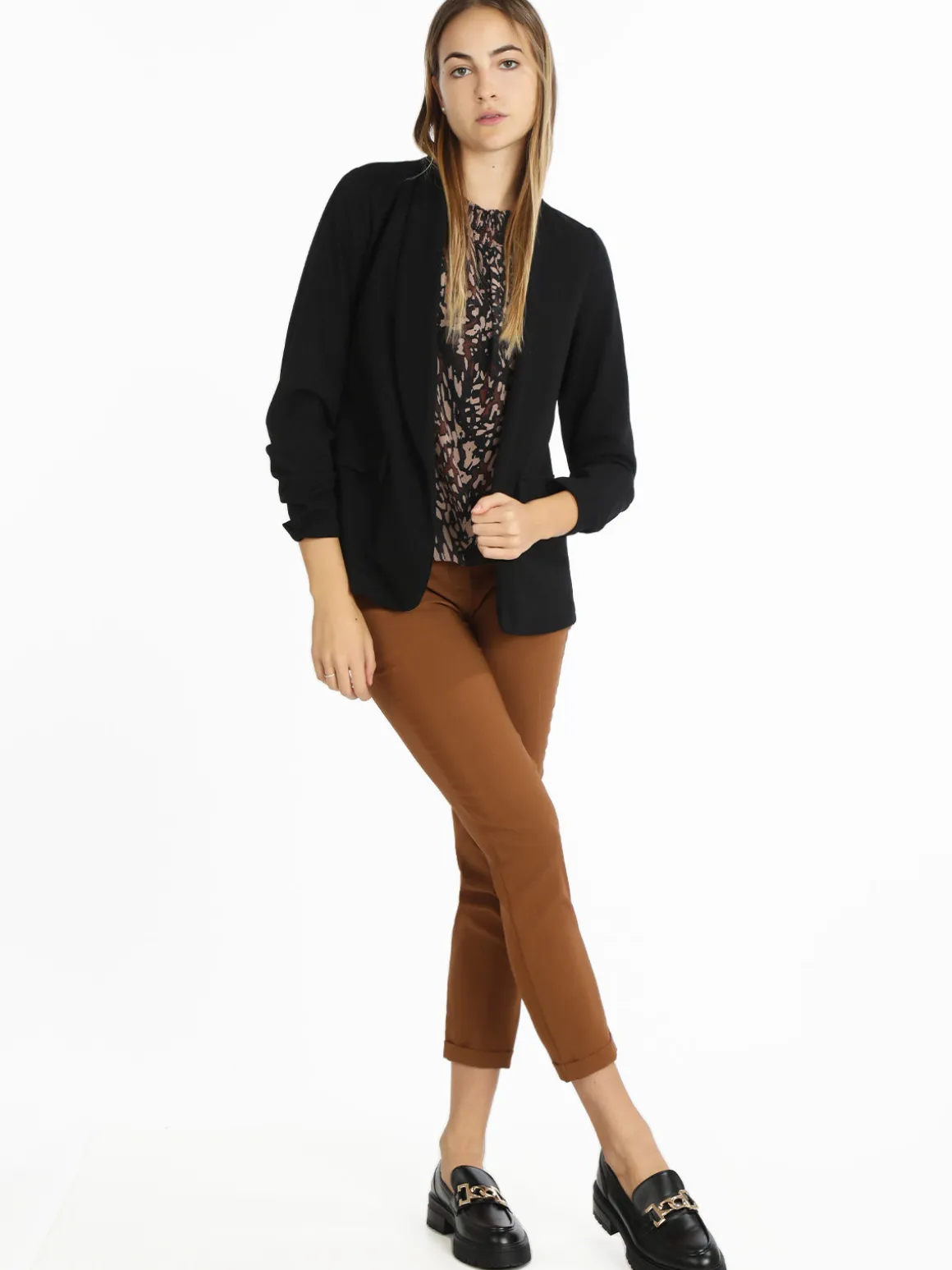 Aefan Blazer donna tinta unita senza chiusura