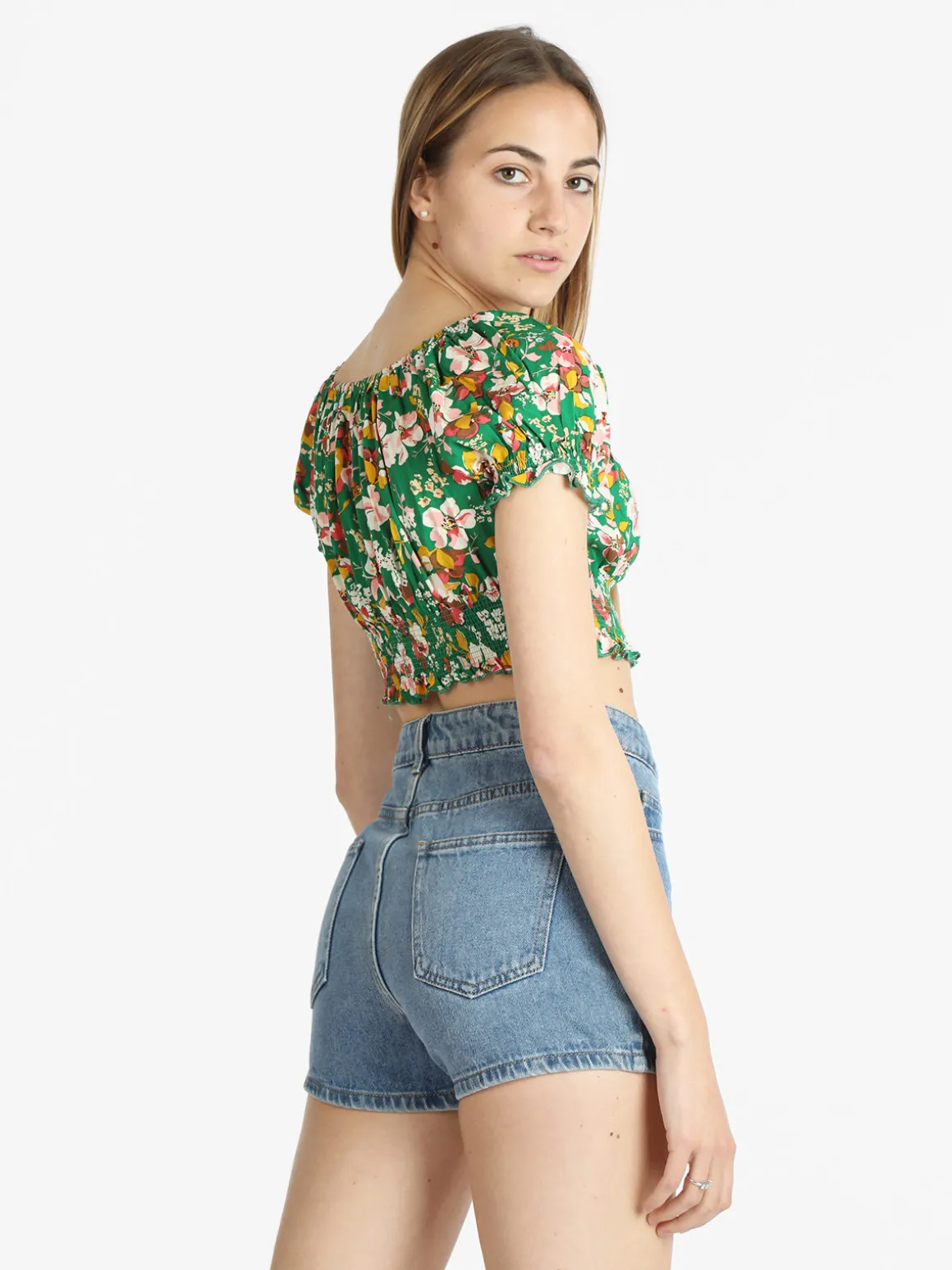 Airisa Blusa a fiori cropped donna
