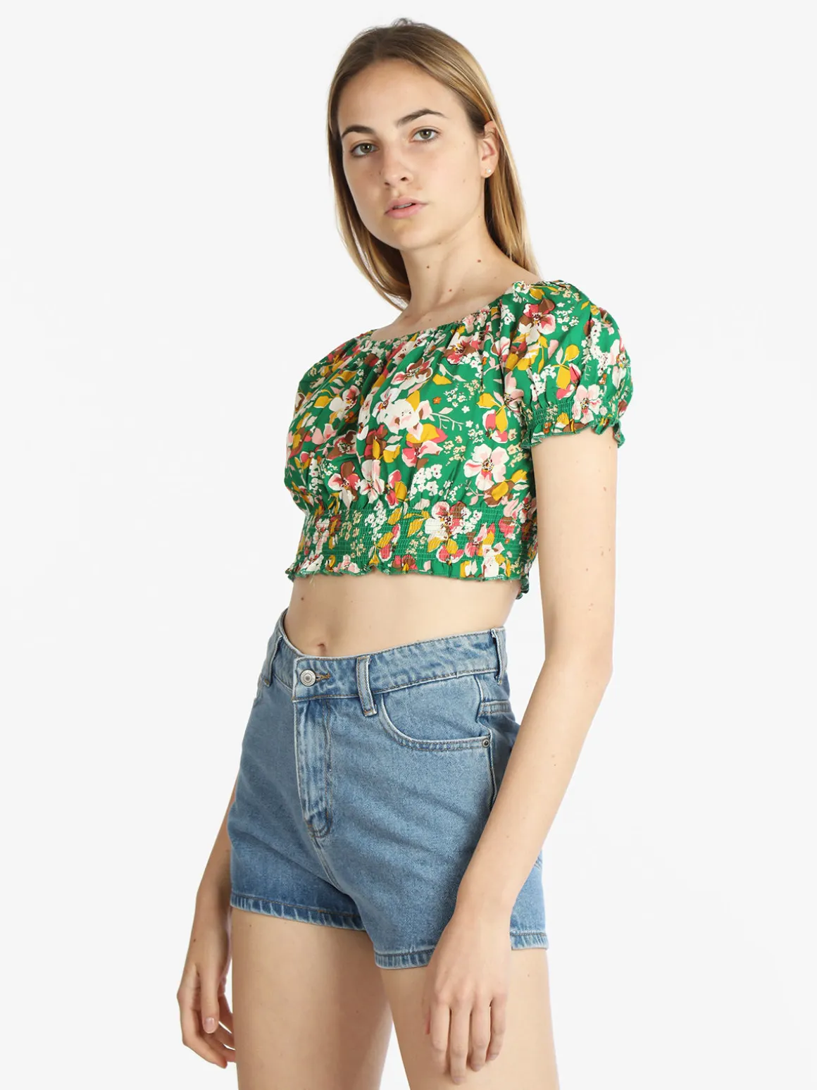 Airisa Blusa a fiori cropped donna
