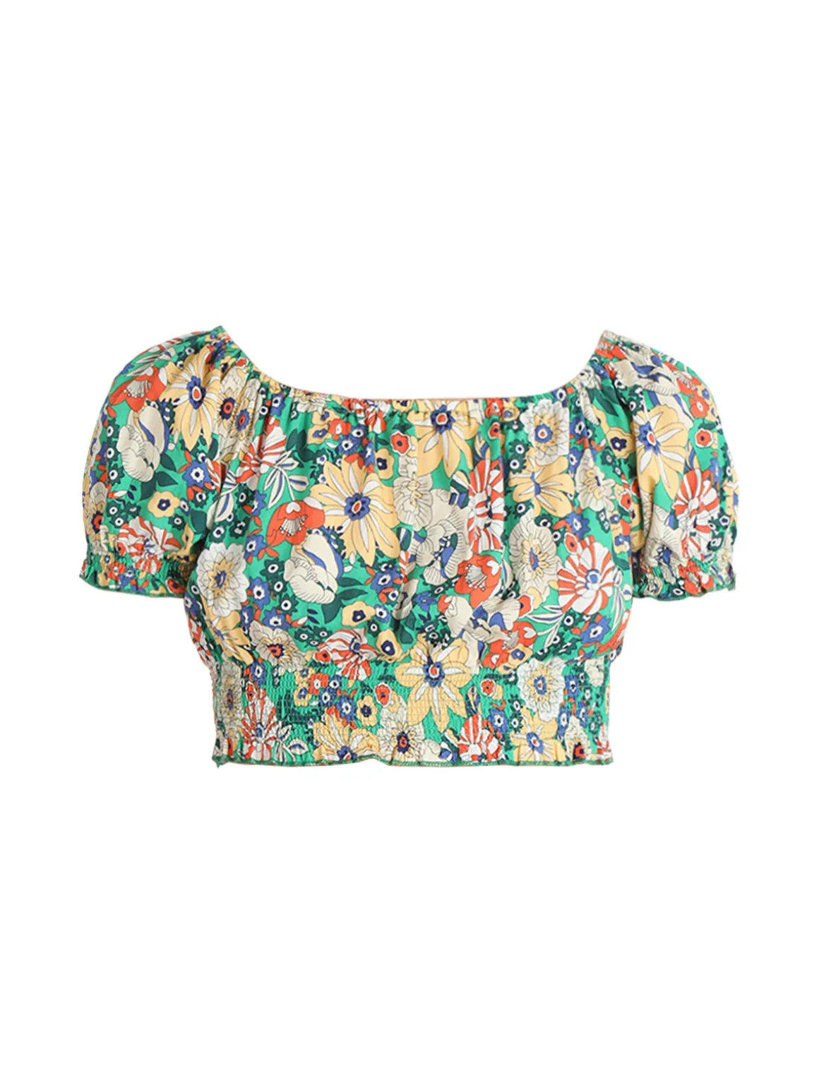 Airisa Top cropped floreale donna