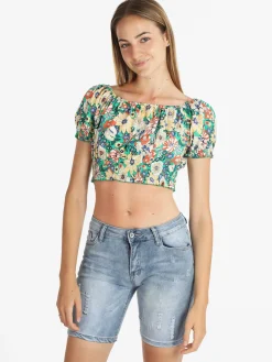 Airisa Top cropped floreale donna