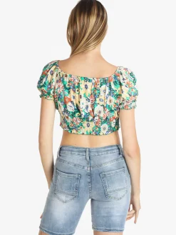 Airisa Top cropped floreale donna