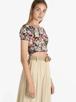 Airisa Top cropped floreale donna
