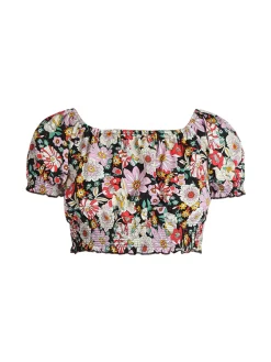 Airisa Top cropped floreale donna
