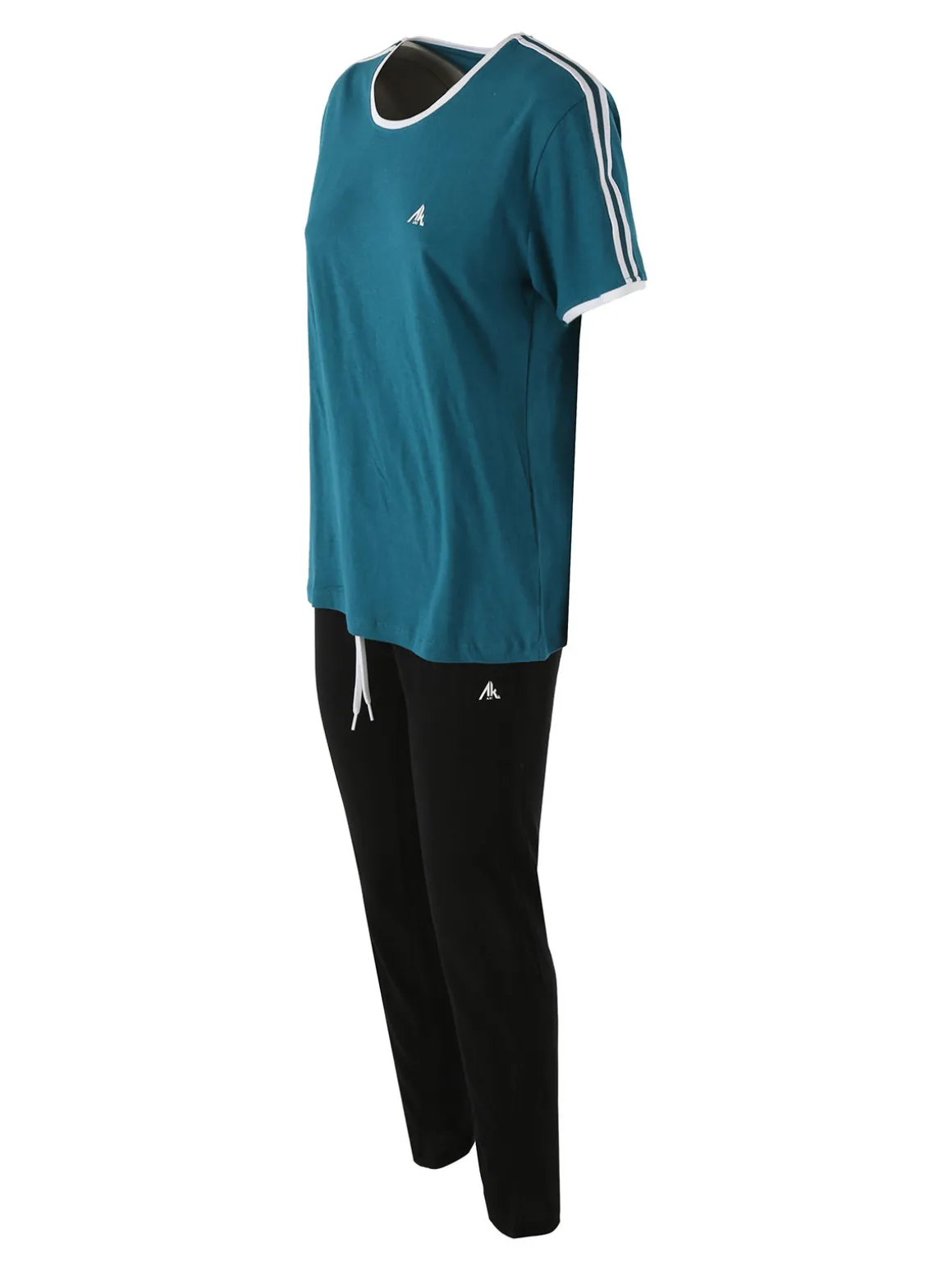 Aki Completo sportivo da donna con t-shirt e pantaloni lunghi - ottanio