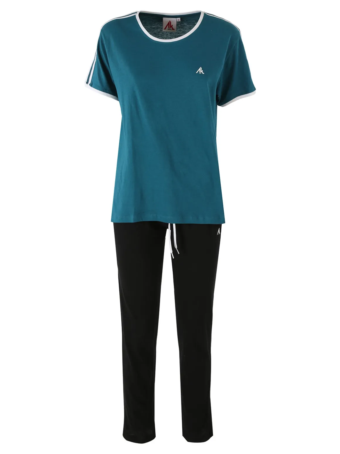 Aki Completo sportivo da donna con t-shirt e pantaloni lunghi - ottanio