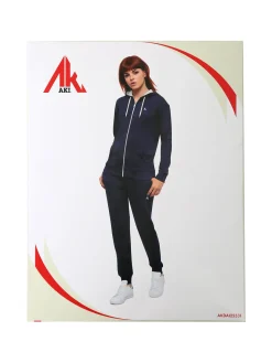 Aki Completo tuta da donna full zip con cappuccio e interno felpato - nero