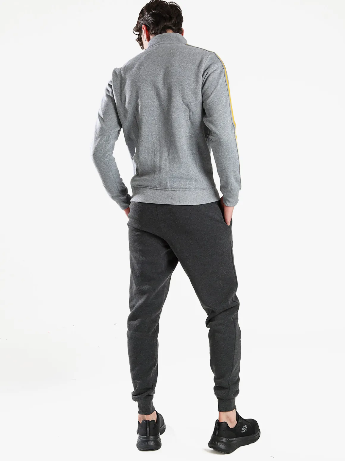 Aki Completo tuta da uomo con zip intera e interno felpato - grigio
