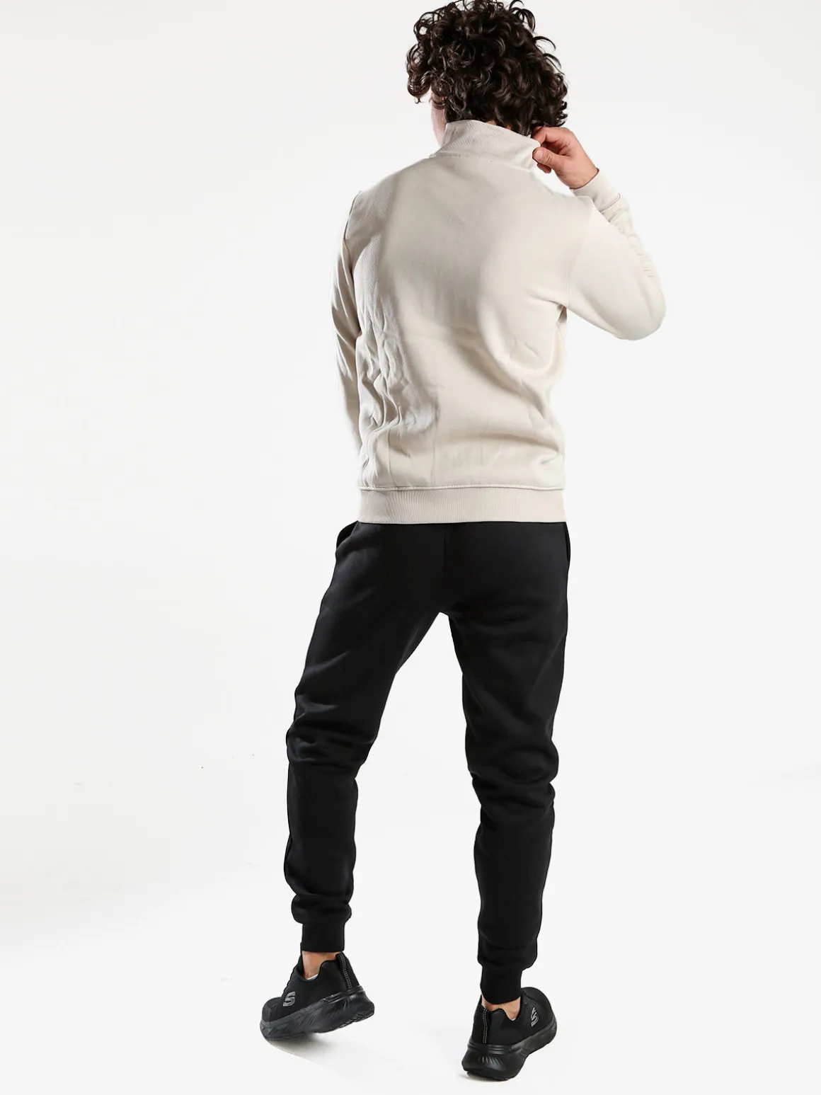 Aki Completo tuta da uomo felpato con zip intera - naturale