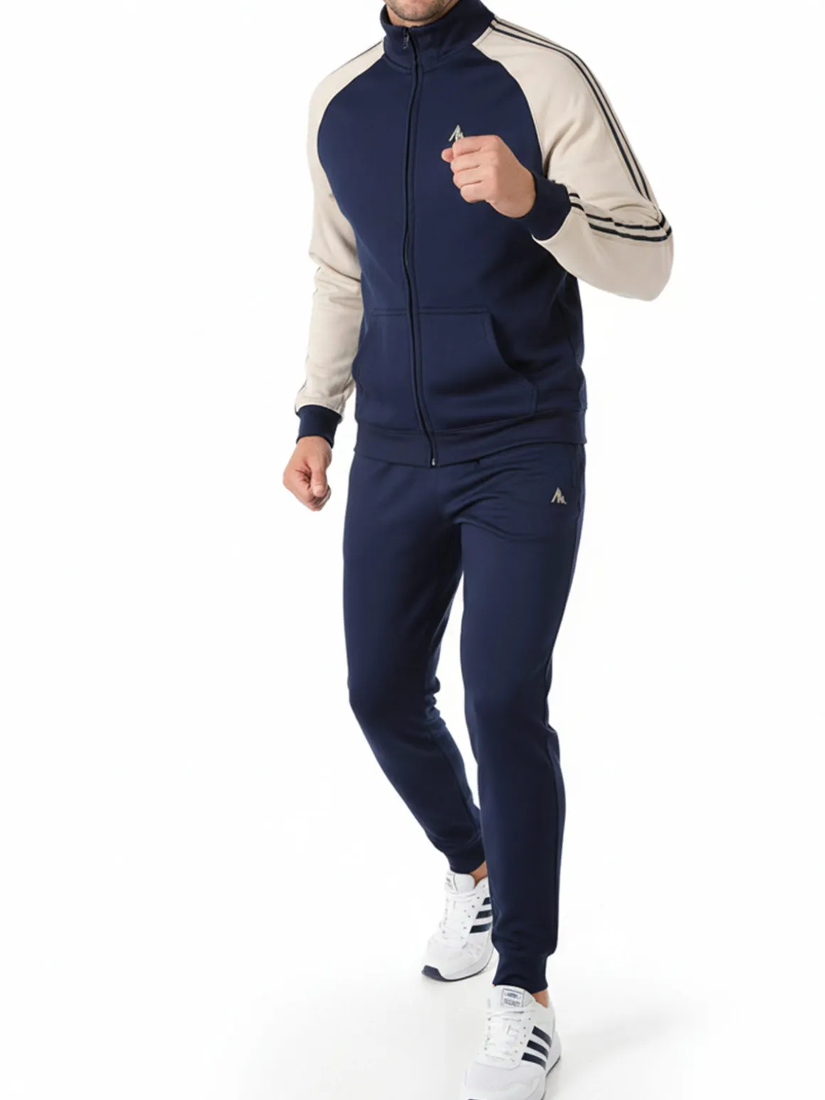 Aki Completo tuta da uomo full zip con interno felpato - blu scuro