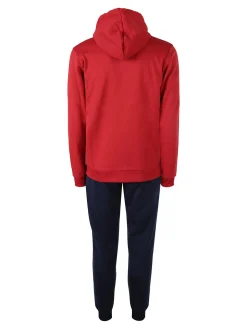 Aki Completo tuta da uomo 2 pezzi full zip con cappuccio - rosso