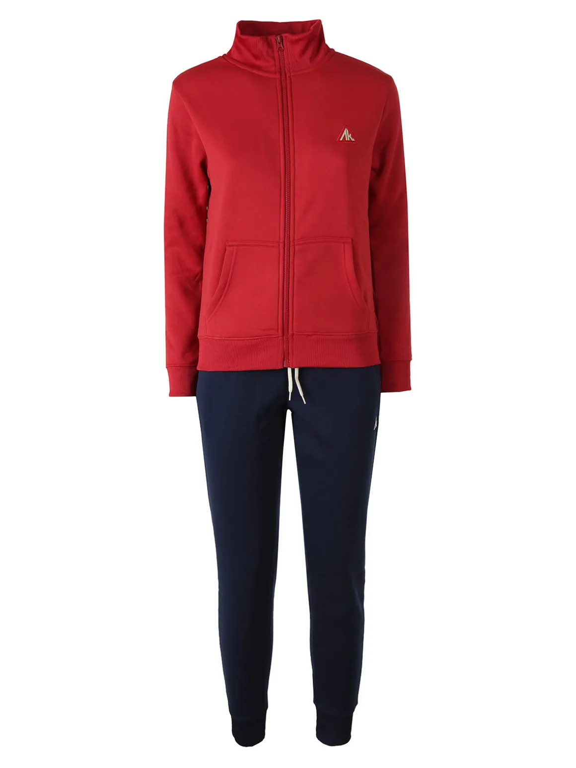 Aki Completo tuta donna 2 pezzi con zip intera e interno felpato - rosso