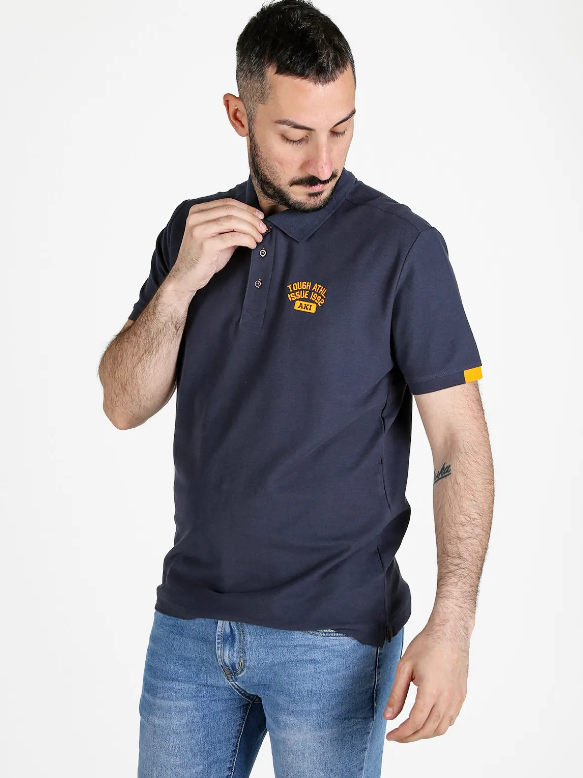 Aki Polo da uomo in cotone a maniche corte