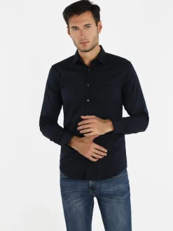 Akusawa Camicia uomo slim fit tinta unita