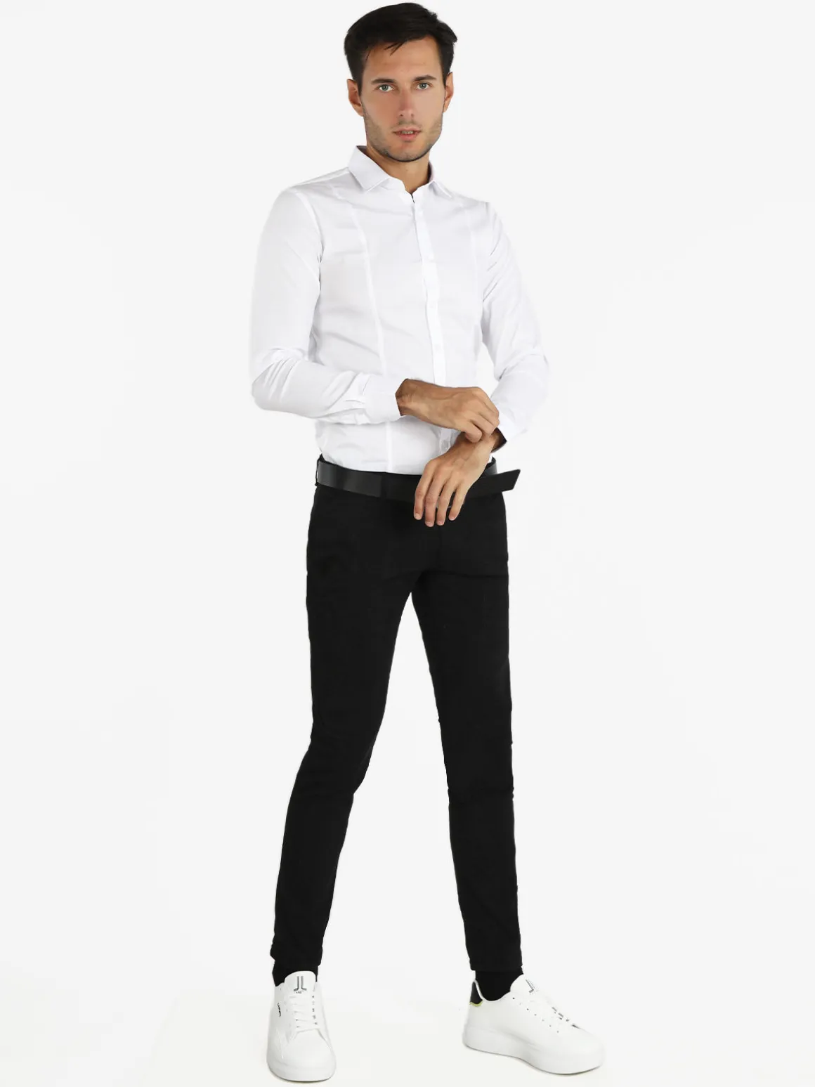 Akusawa Camicia uomo slim fit tinta unita