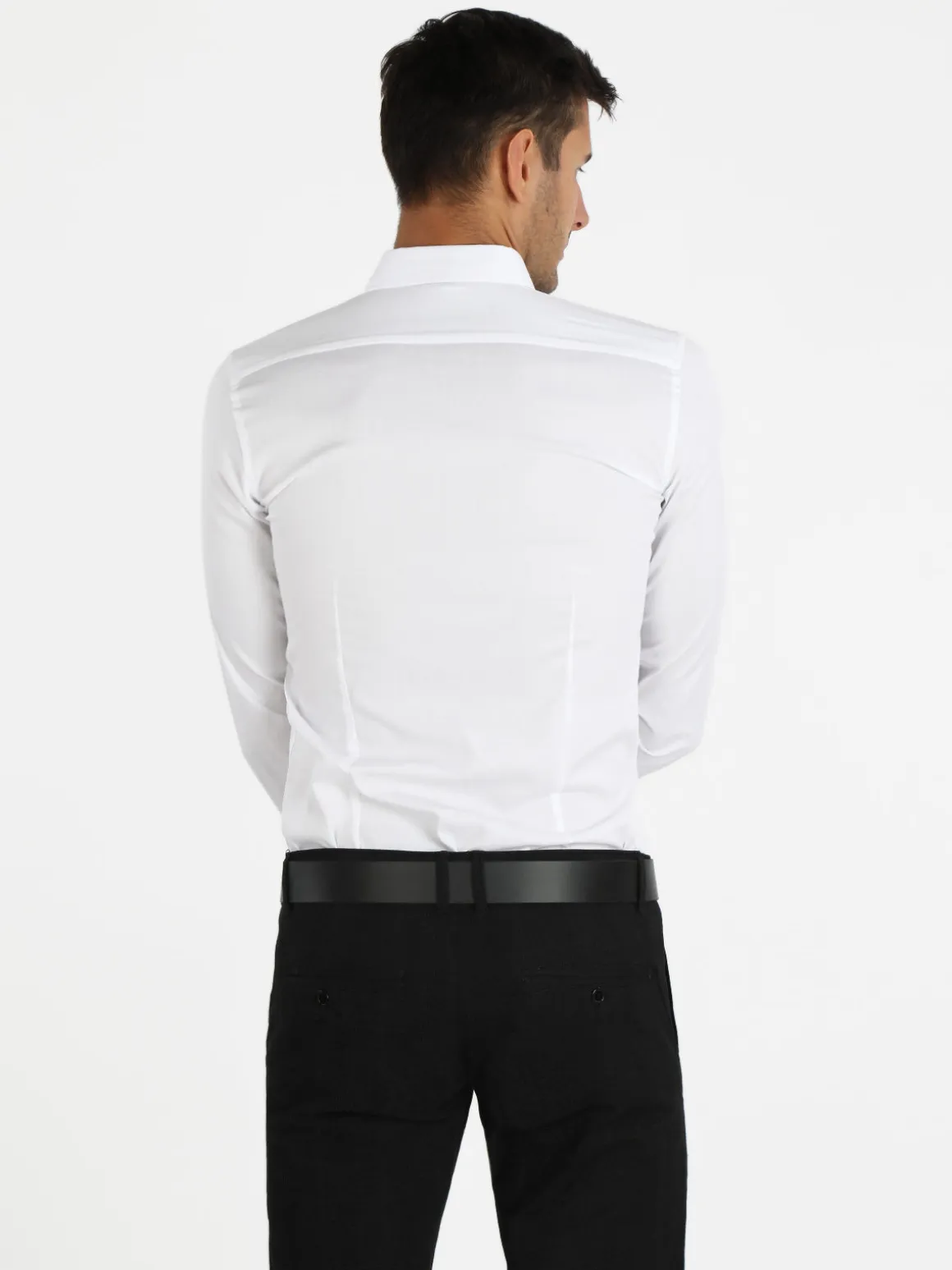 Akusawa Camicia uomo slim fit tinta unita