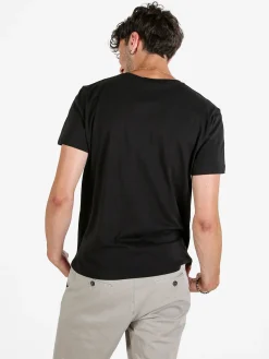 Aky T-shirt uomo in cotone tinta unita - nero