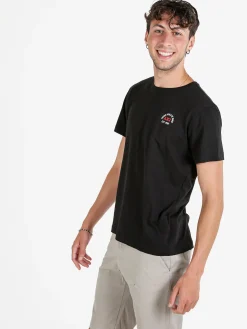 Aky T-shirt uomo in cotone tinta unita - nero