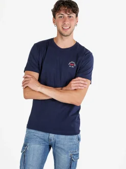Aky T-shirt uomo in cotone tinta unita - blu scuro