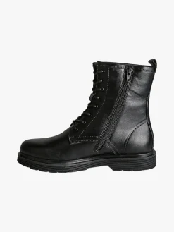 All-Pop Anifibi donna in pelle con lacci e zip - nero