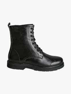 All-Pop Anifibi donna in pelle con lacci e zip - nero