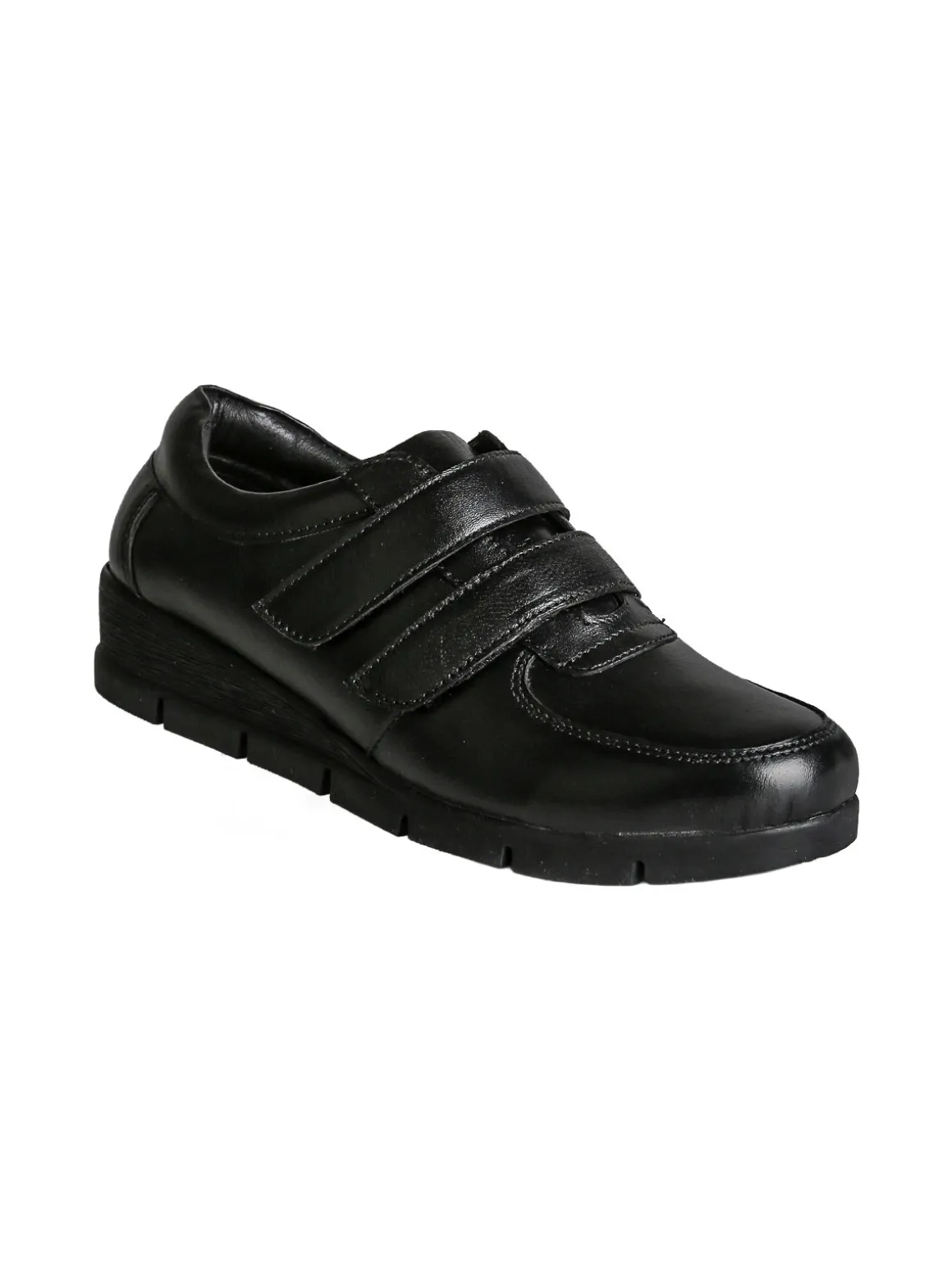 All-Pop Scarpe in pelle da donna con strappi e zeppa - nero