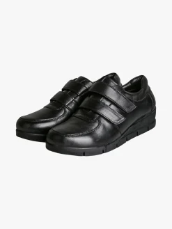 All-Pop Scarpe in pelle da donna con strappi e zeppa - nero