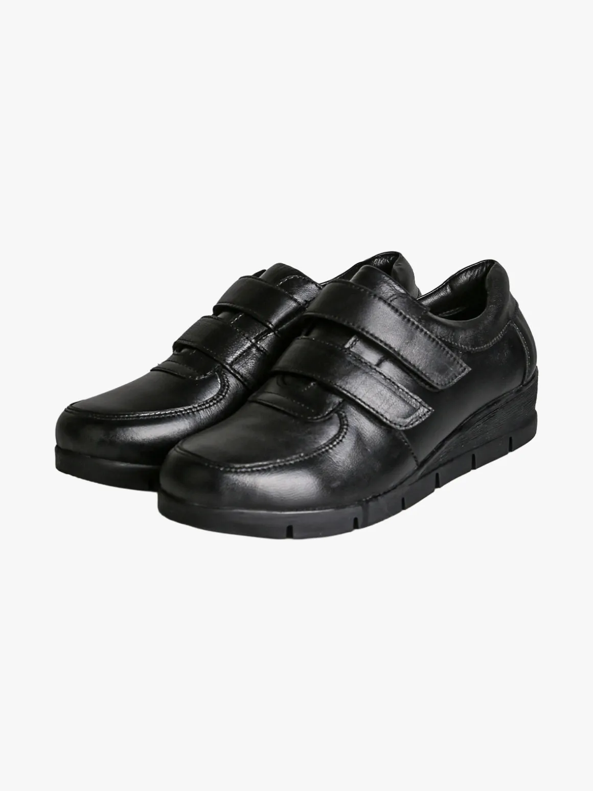 All-Pop Scarpe in pelle da donna con strappi e zeppa - nero