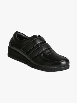 All-Pop Scarpe in pelle da donna con strappi e zeppa - nero
