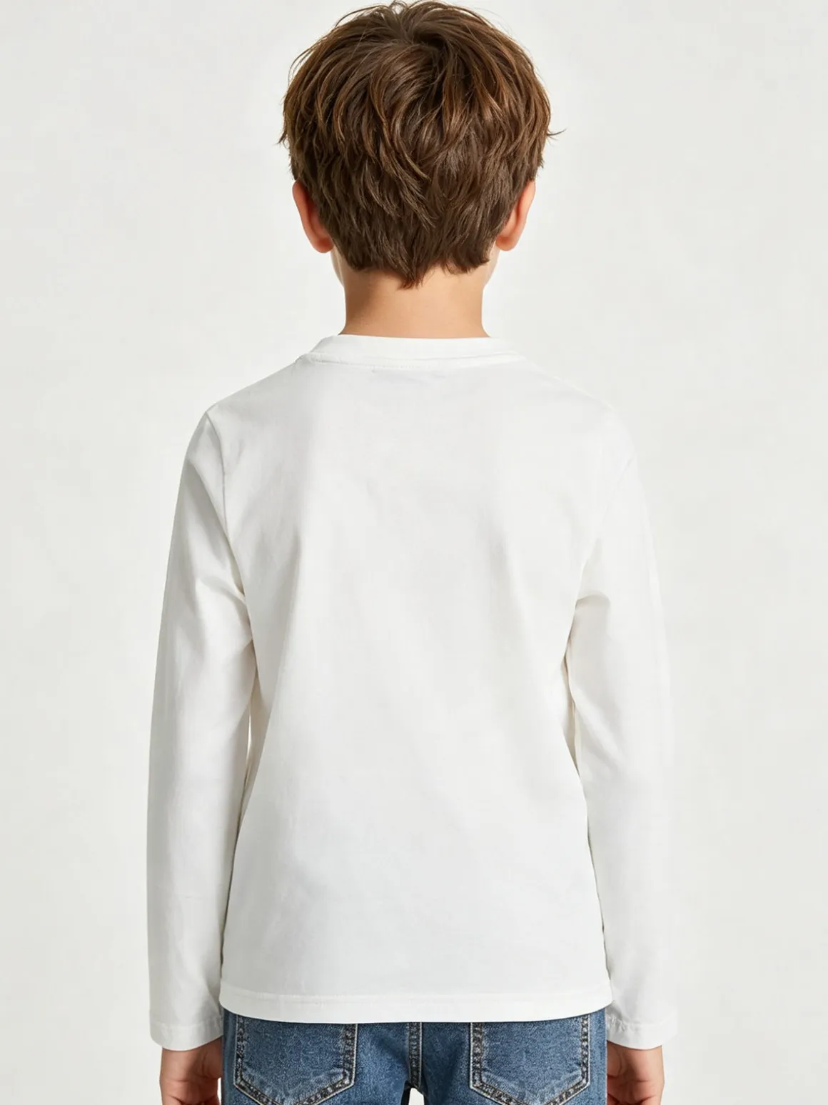 Alta Linea T-shirt da bambino a maniche lunghe con stampa - bianco
