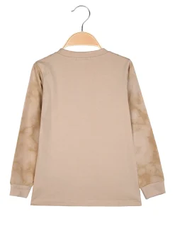 Alta Linea T-shirt da bambino a maniche lunghe con stampa - khaki