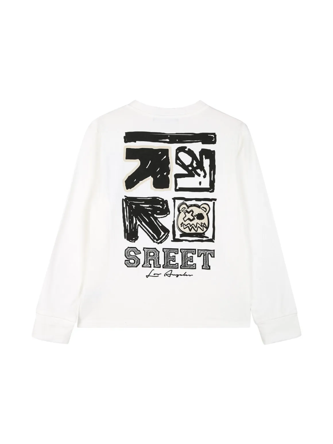 Alta Linea T-shirt maniche lunghe da bambino con stampa sul retro - bianco