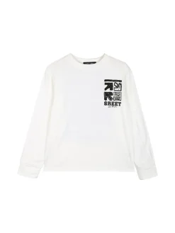 Alta Linea T-shirt maniche lunghe da bambino con stampa sul retro - bianco
