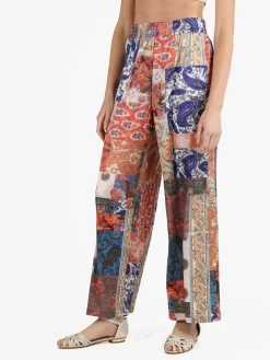 Altariva Pantaloni donna leggeri a gamba larga con elastico in vita