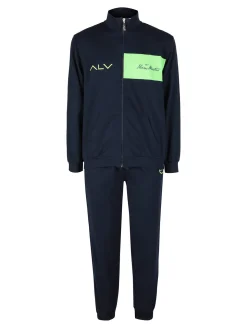 Alviero Martini Tuta da uomo 2 pezzi in misto cotone con zip intera