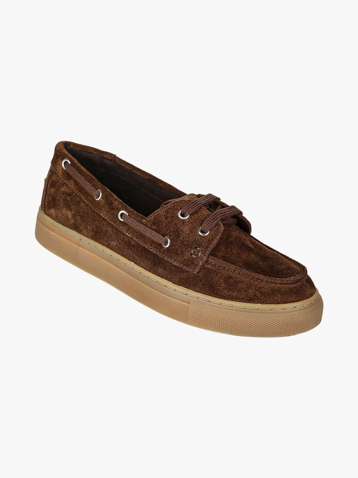 Amerigo Vespucci Mocassini donna in pelle scamosciata con lacci - marrone