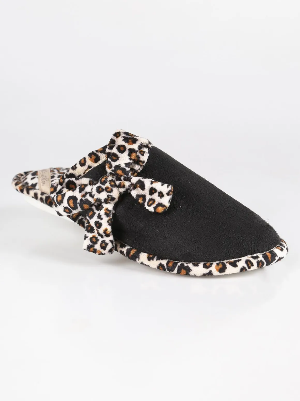 Amix Pantofole leopardate con fiocco