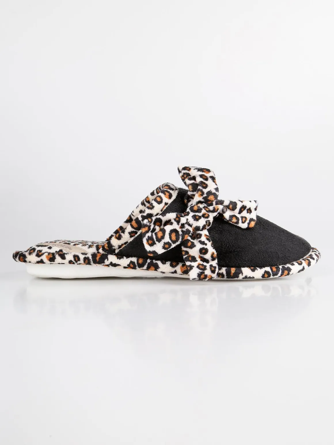 Amix Pantofole leopardate con fiocco