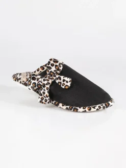 Amix Pantofole leopardate con fiocco