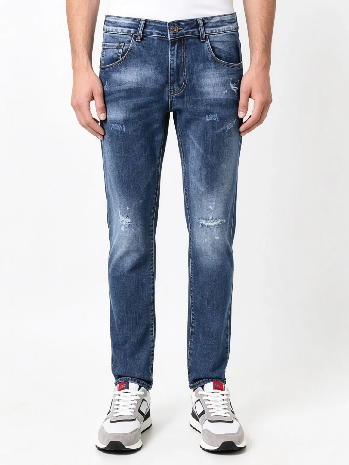 Andrea Falco Jeans da uomo slim fit con strappi - jeans