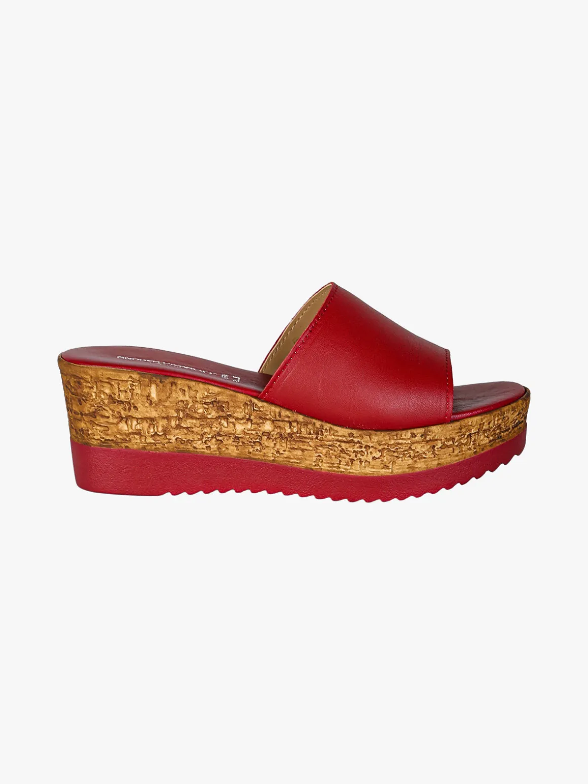 Andrea Pierago Ciabatte donna in pelle con zeppa e plateau - rosso