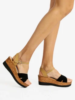 Andrea Pierago Sandali donna in pelle con zeppa