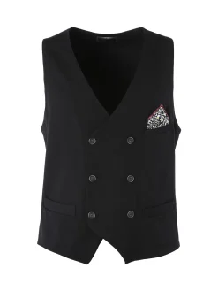 Andy Don B Gilet da uomo con chiusura a doppiopetto - nero