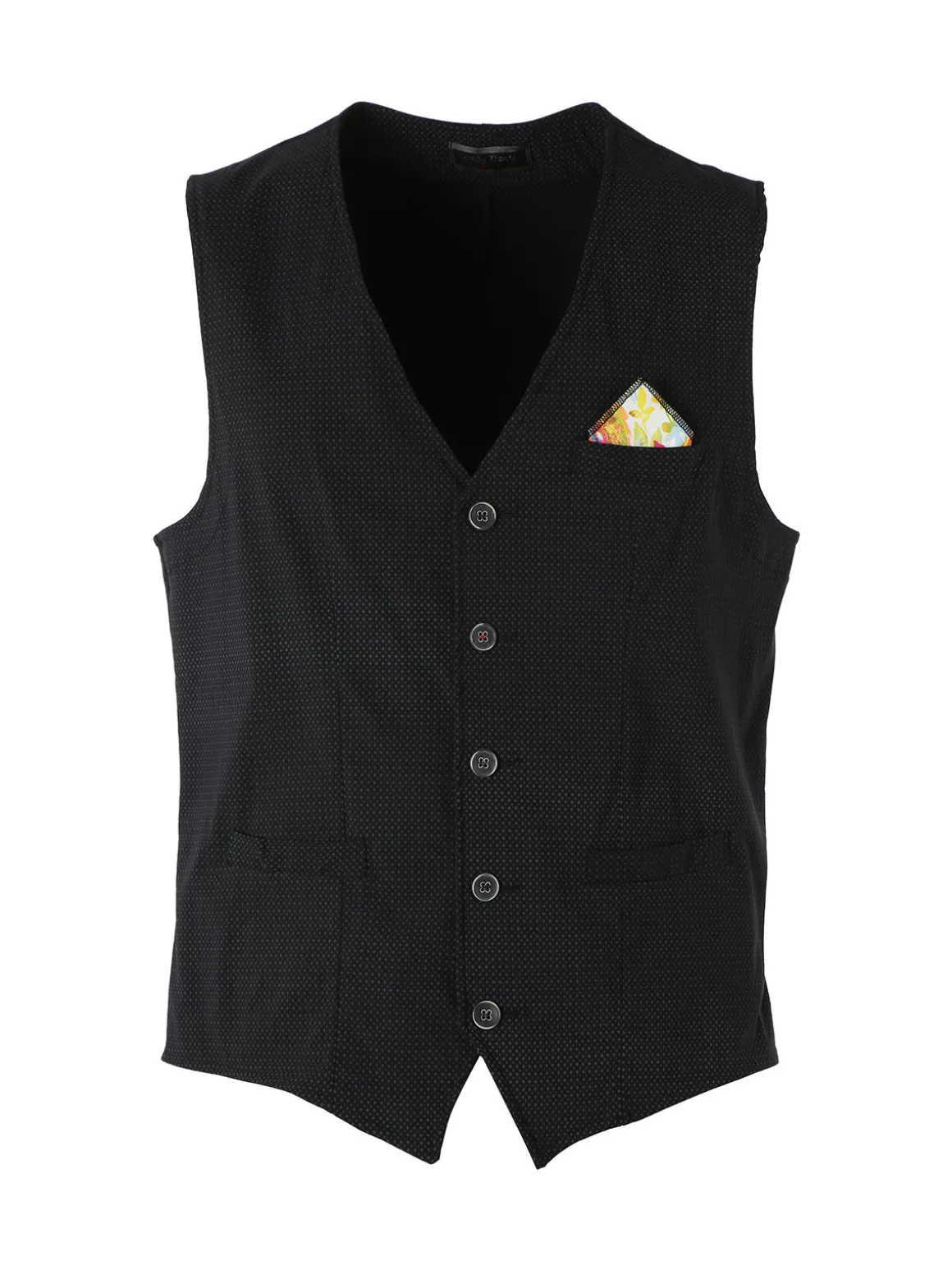 Andy Don B Gilet da uomo elasticizzato con bottoni - nero