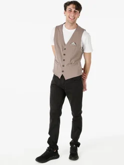 Andy Don B Gilet da uomo in tinta unita con bottoni - fango