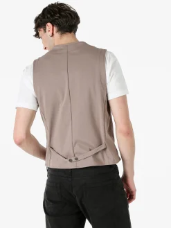 Andy Don B Gilet da uomo in tinta unita con bottoni - fango