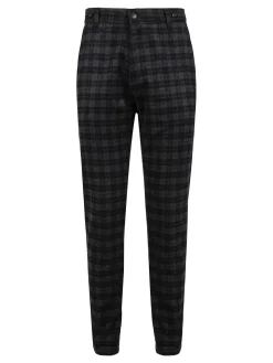 Andy Don B Pantaloni a quadri in misto lana con bretelle