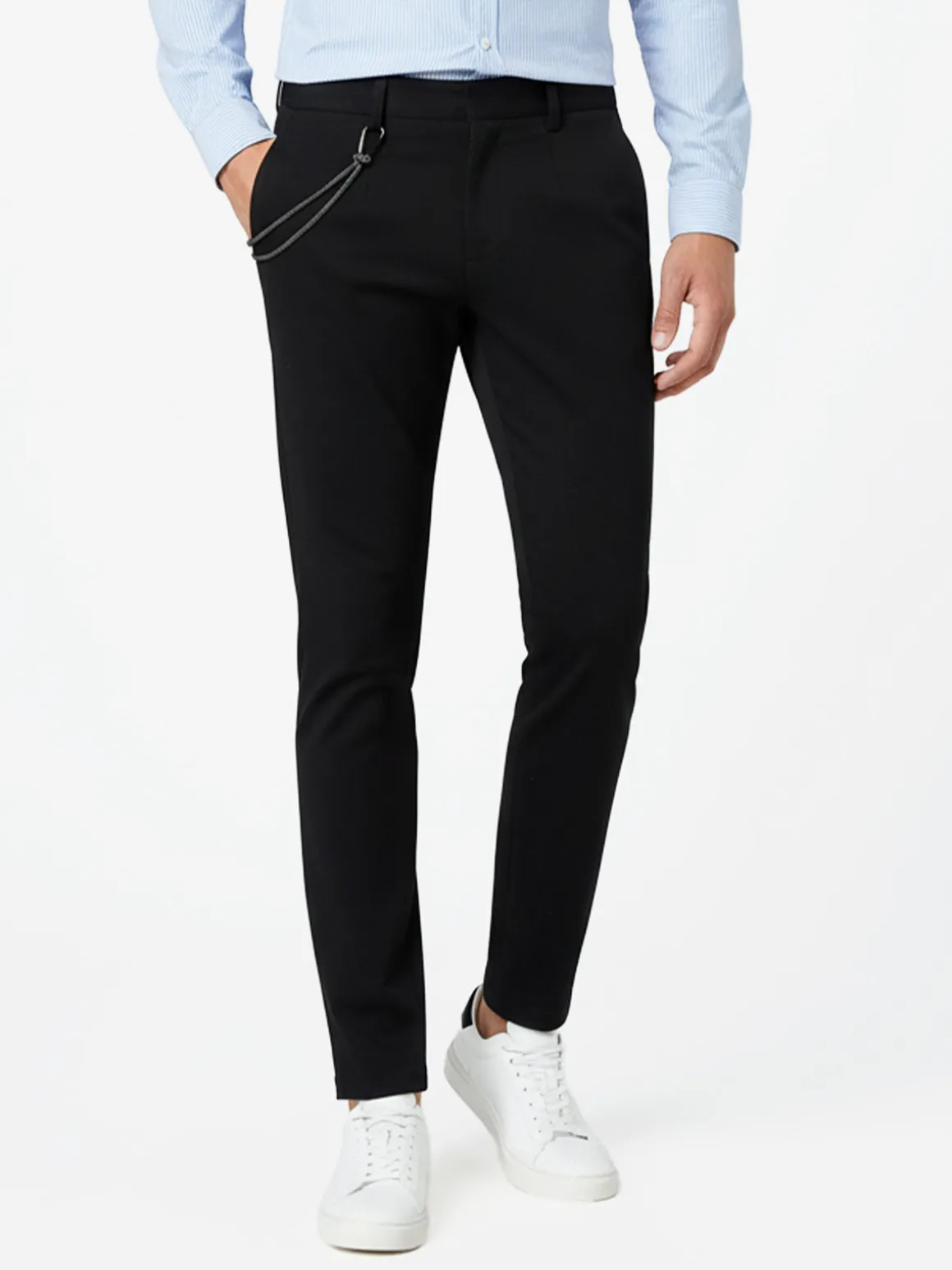 Andy Don B Pantaloni casual da uomo elasticizzati - nero