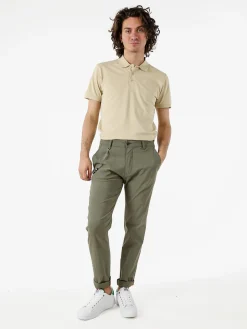 Andy Don B Pantaloni casual da uomo a quadri con dettaglio a catena - verde