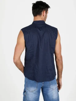 And You Camicia smanicata da uomo in lino